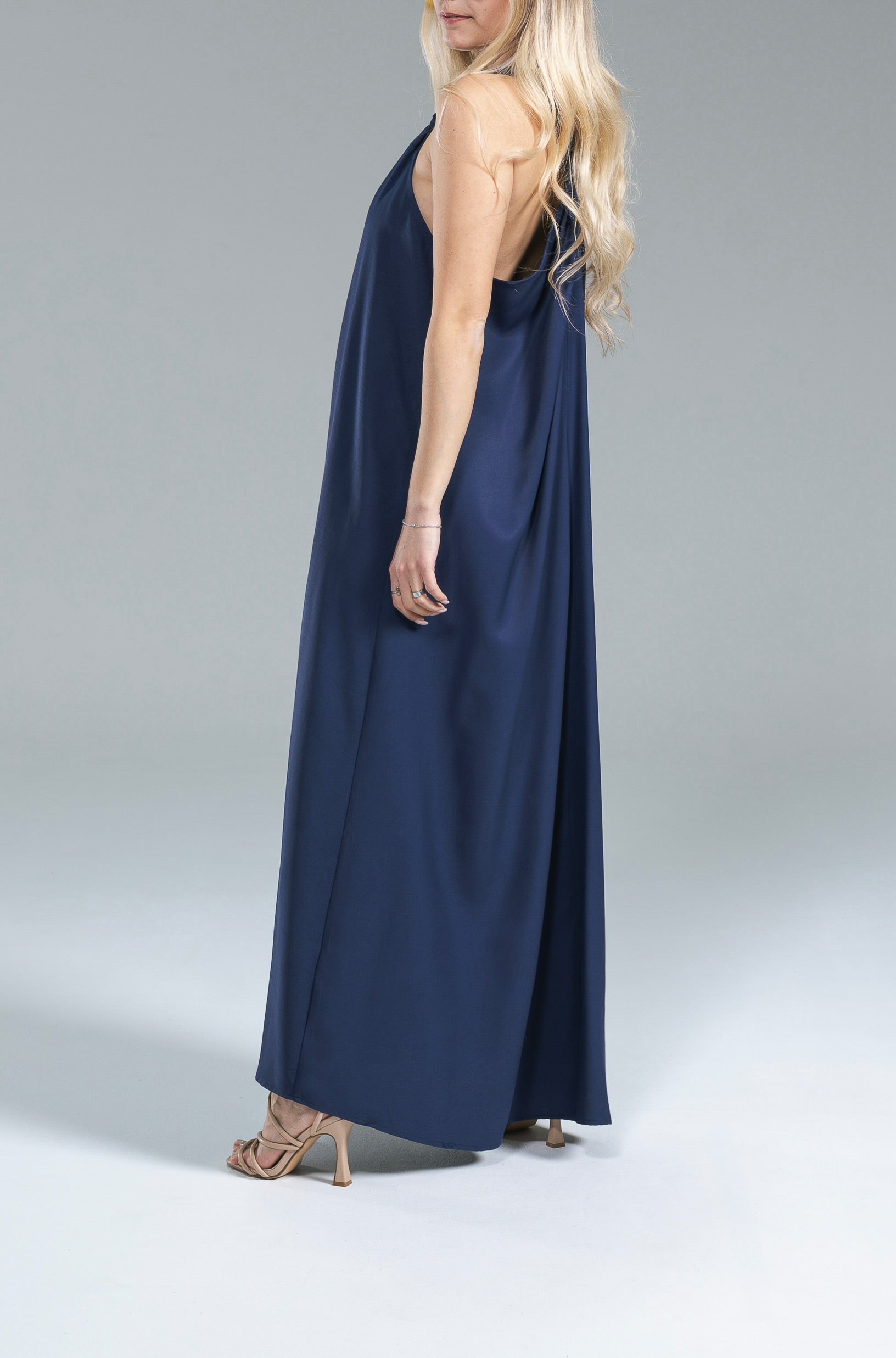 Maxi Abito Trapezio Nodo Blu Navy Wild Pony