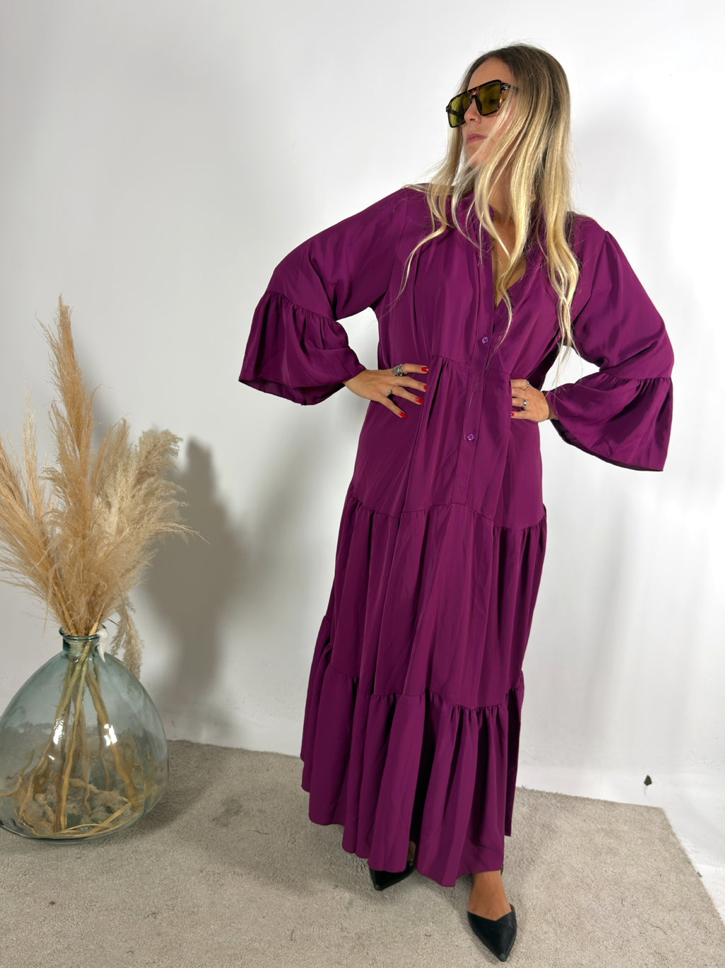 Maxi Abito Chemisier Balze +colori