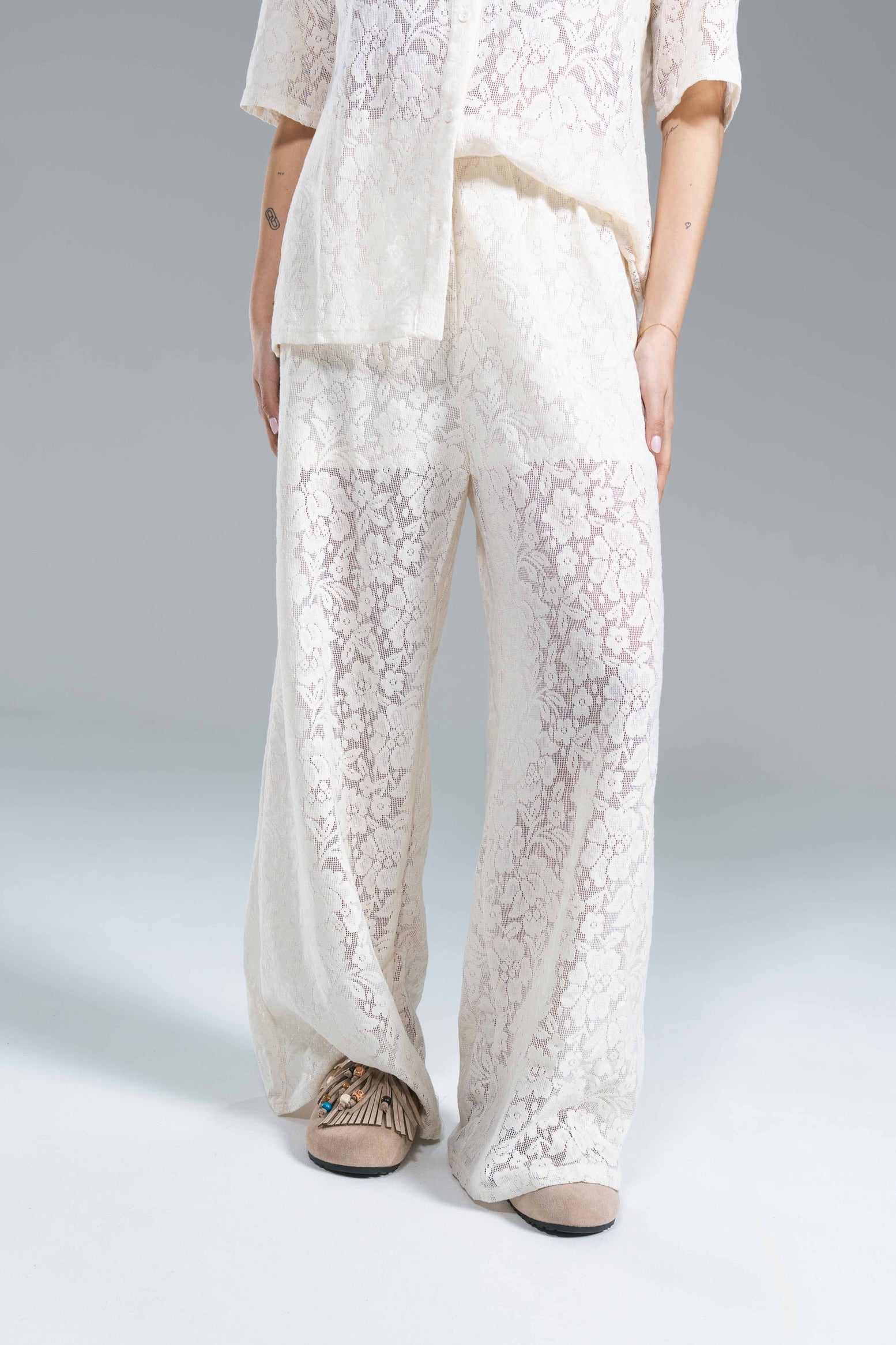 Pantalone Pizzo Latte Glamorous
