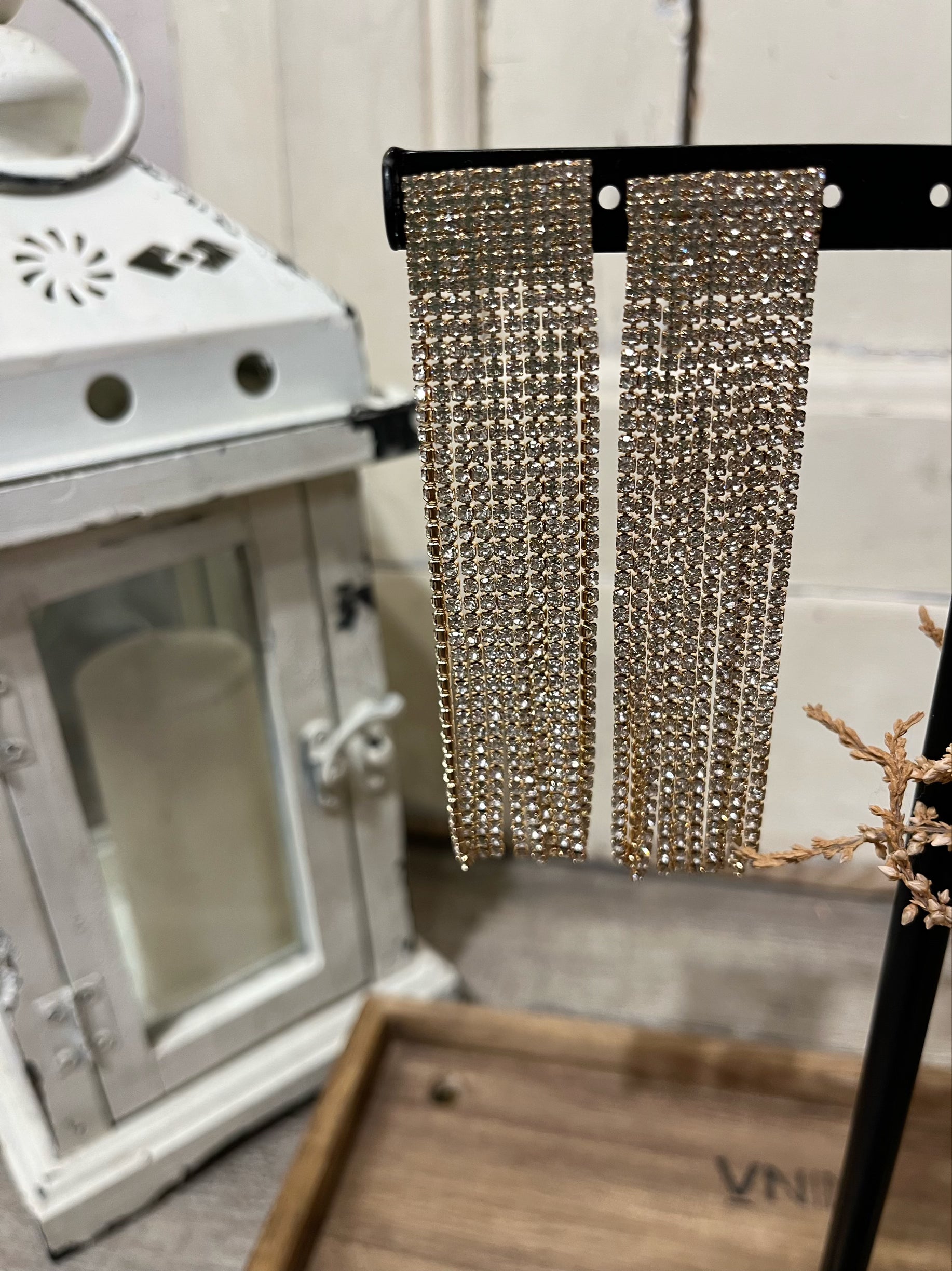 Orecchini Strass Pendente