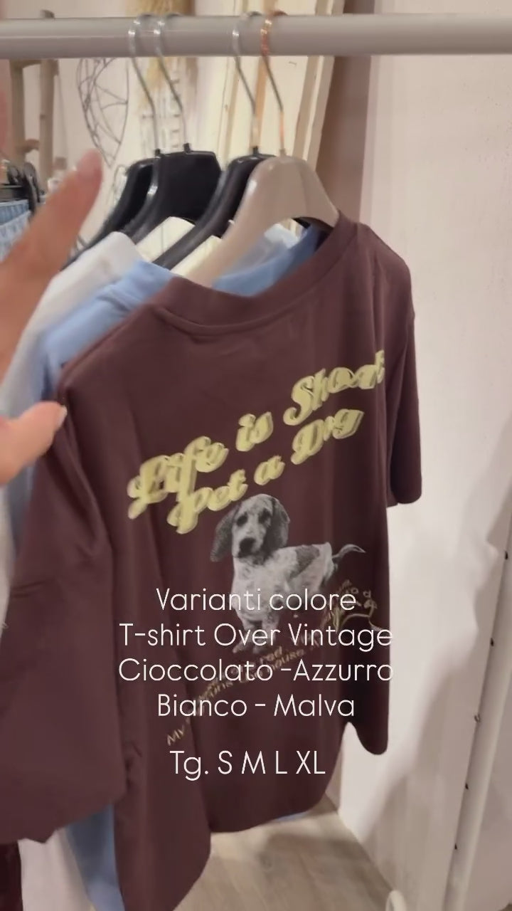 T-Shirt Over Stampa Dog 24Colours +colori