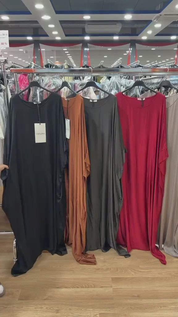 Maxi Abito Kimono Satinato +colori