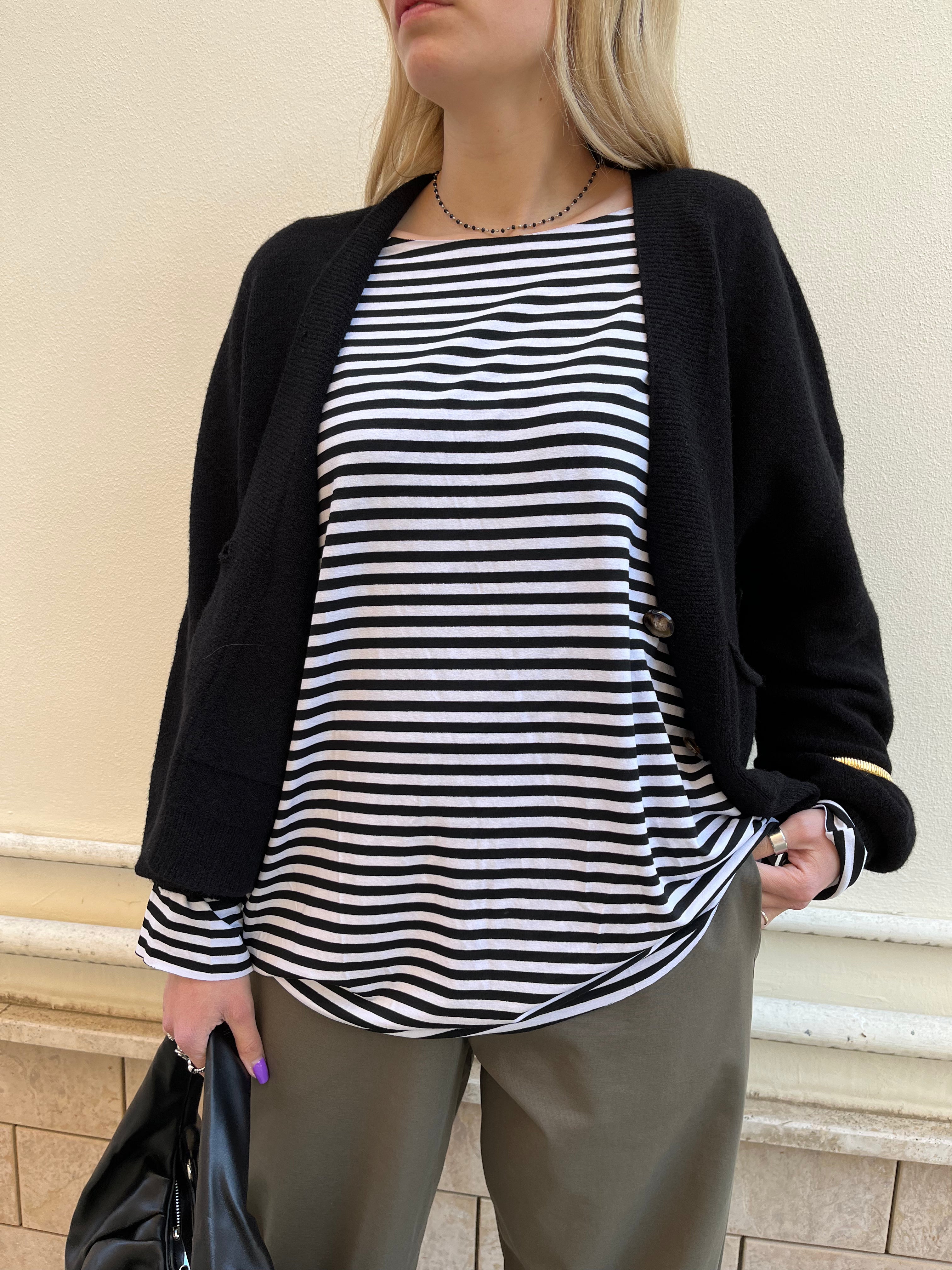 T-Shirt Righetta Bianco/Nero