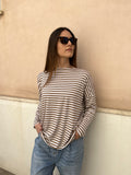 T-Shirt Righetta Beige/Bianco