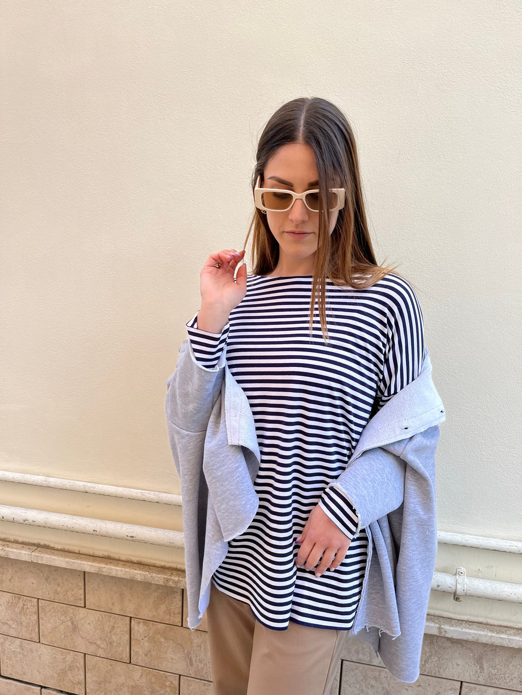 T-Shirt Righetta Blu/Bianco