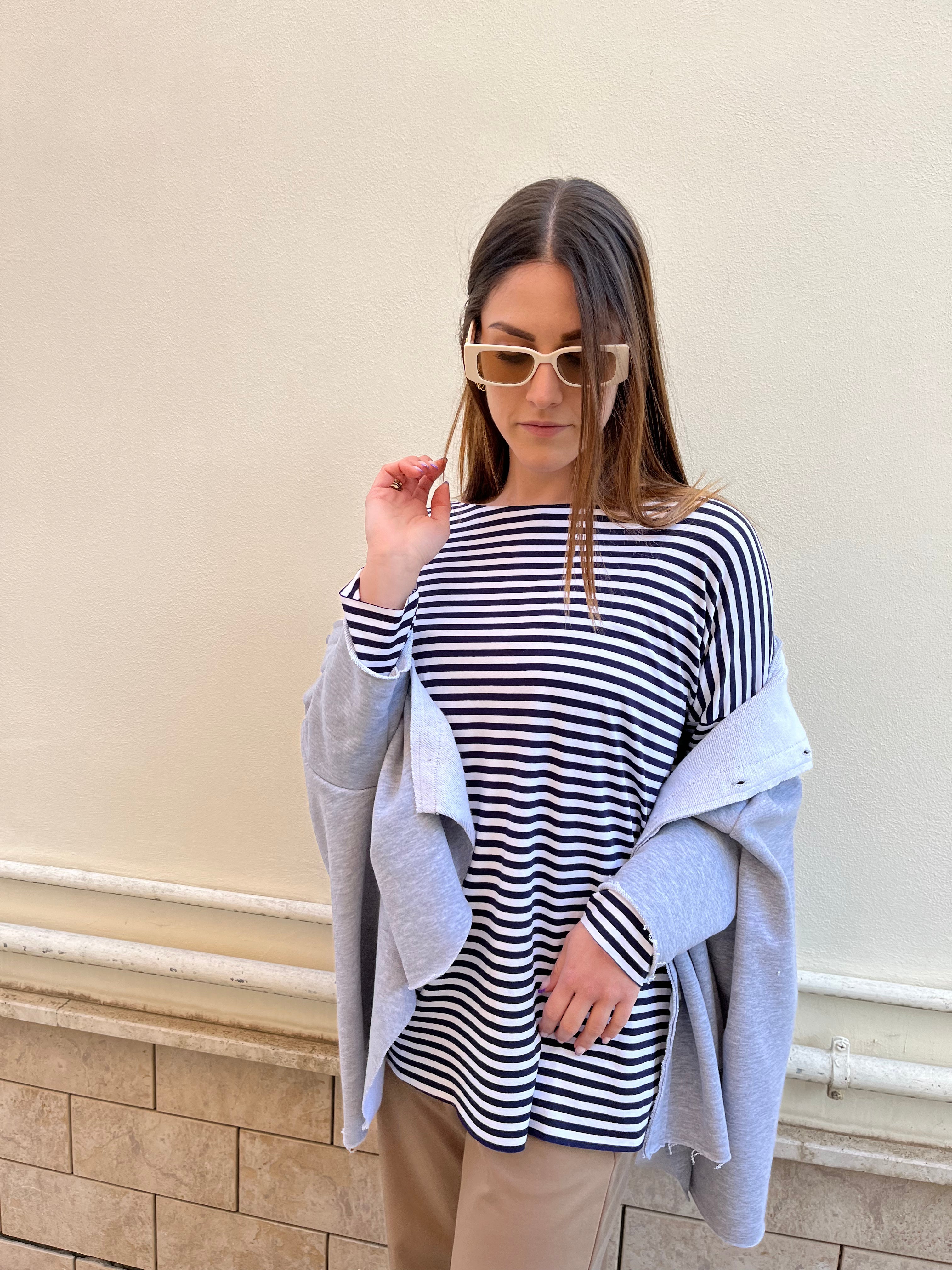 T-Shirt Righetta Blu/Bianco