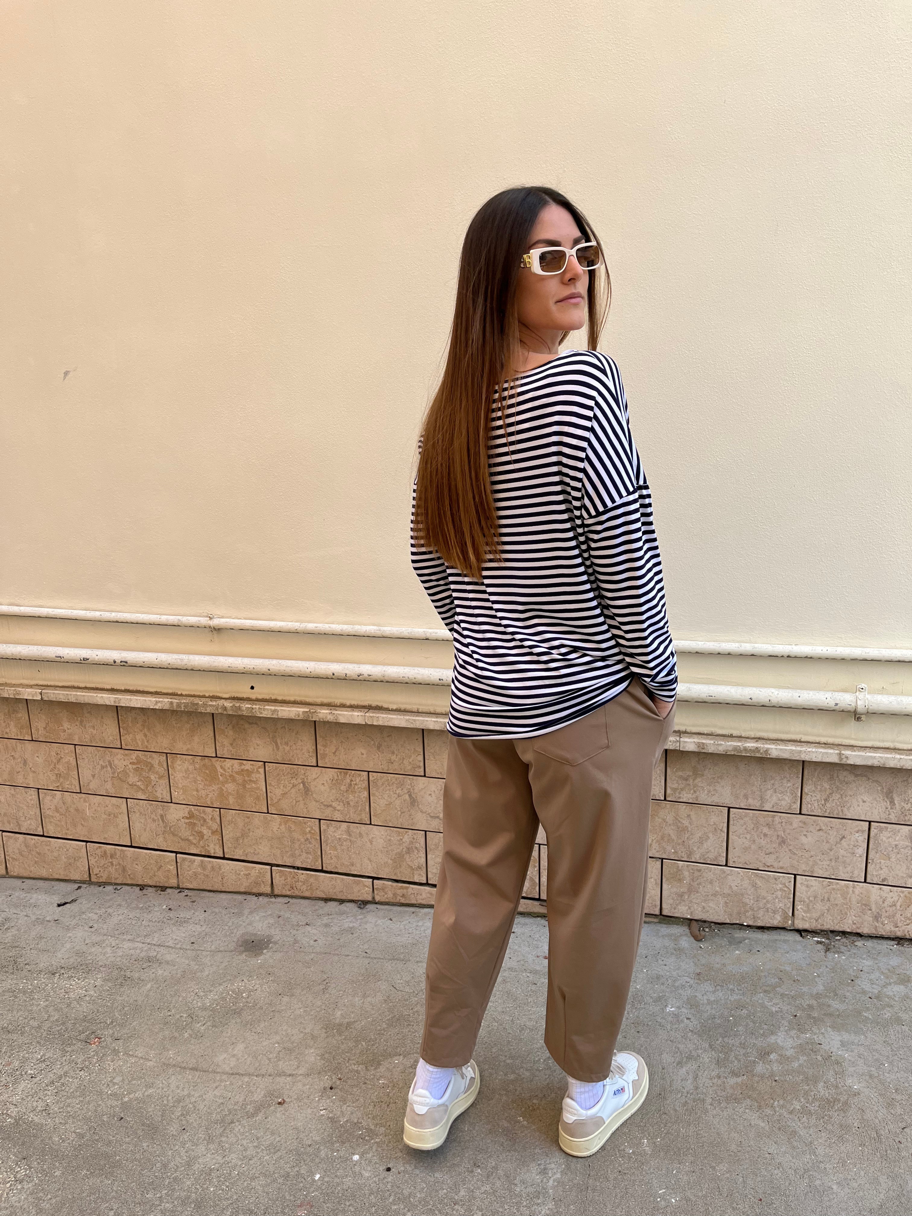 T-Shirt Righetta Blu/Bianco